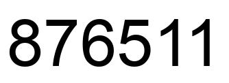 Number 876511 black image