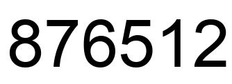 Number 876512 black image