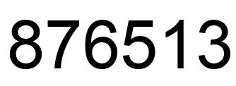 Number 876513 black image