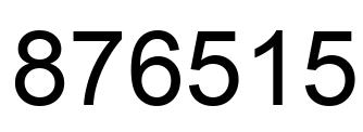 Number 876515 black image