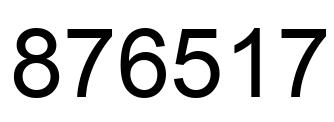 Number 876517 black image