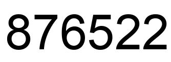 Number 876522 black image