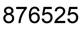 Number 876525 black image