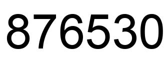 Number 876530 black image