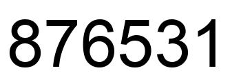 Number 876531 black image