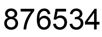 Number 876534 black image