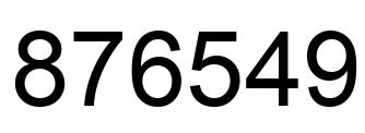 Number 876549 black image