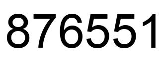 Number 876551 black image
