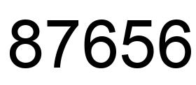 Number 87656 black image