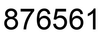 Number 876561 black image