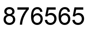 Number 876565 black image