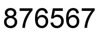 Number 876567 black image