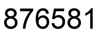 Number 876581 black image
