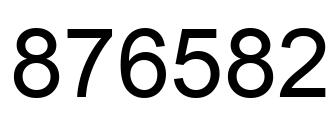 Number 876582 black image