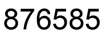 Number 876585 black image