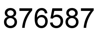 Number 876587 black image