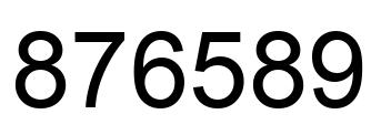 Number 876589 black image