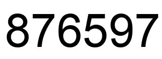 Number 876597 black image