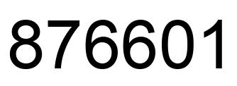 Number 876601 black image