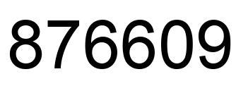Number 876609 black image