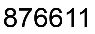 Number 876611 black image
