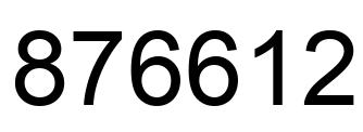 Number 876612 black image