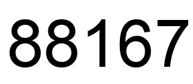 Número 88167 imagen negro