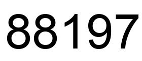 Number 88197 black image