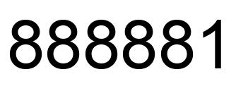 Number 888881 black image