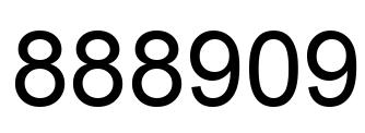 Number 888909 black image