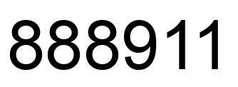 Number 888911 black image