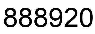 Number 888920 black image