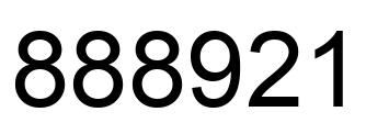 Number 888921 black image