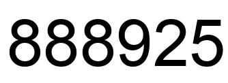 Number 888925 black image