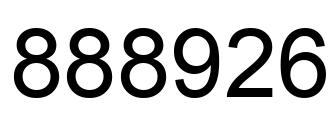 Number 888926 black image