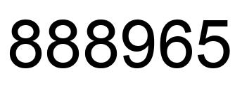 Number 888965 black image