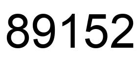 Number 89152 black image