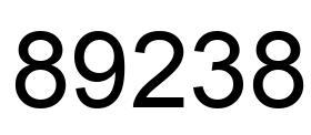 Número 89238 imagen negro
