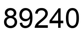 Número 89240 imagen negro