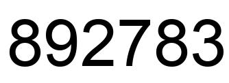 Number 892783 black image