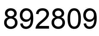 Number 892809 black image