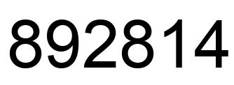 Number 892814 black image