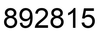 Number 892815 black image