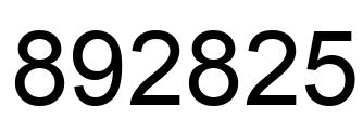 Number 892825 black image