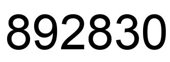 Number 892830 black image