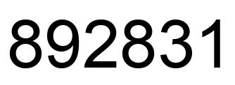 Number 892831 black image