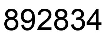 Number 892834 black image