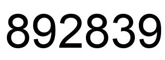 Número 892839 imagen negro