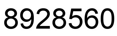 Number 8928560 black image