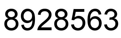 Number 8928563 black image